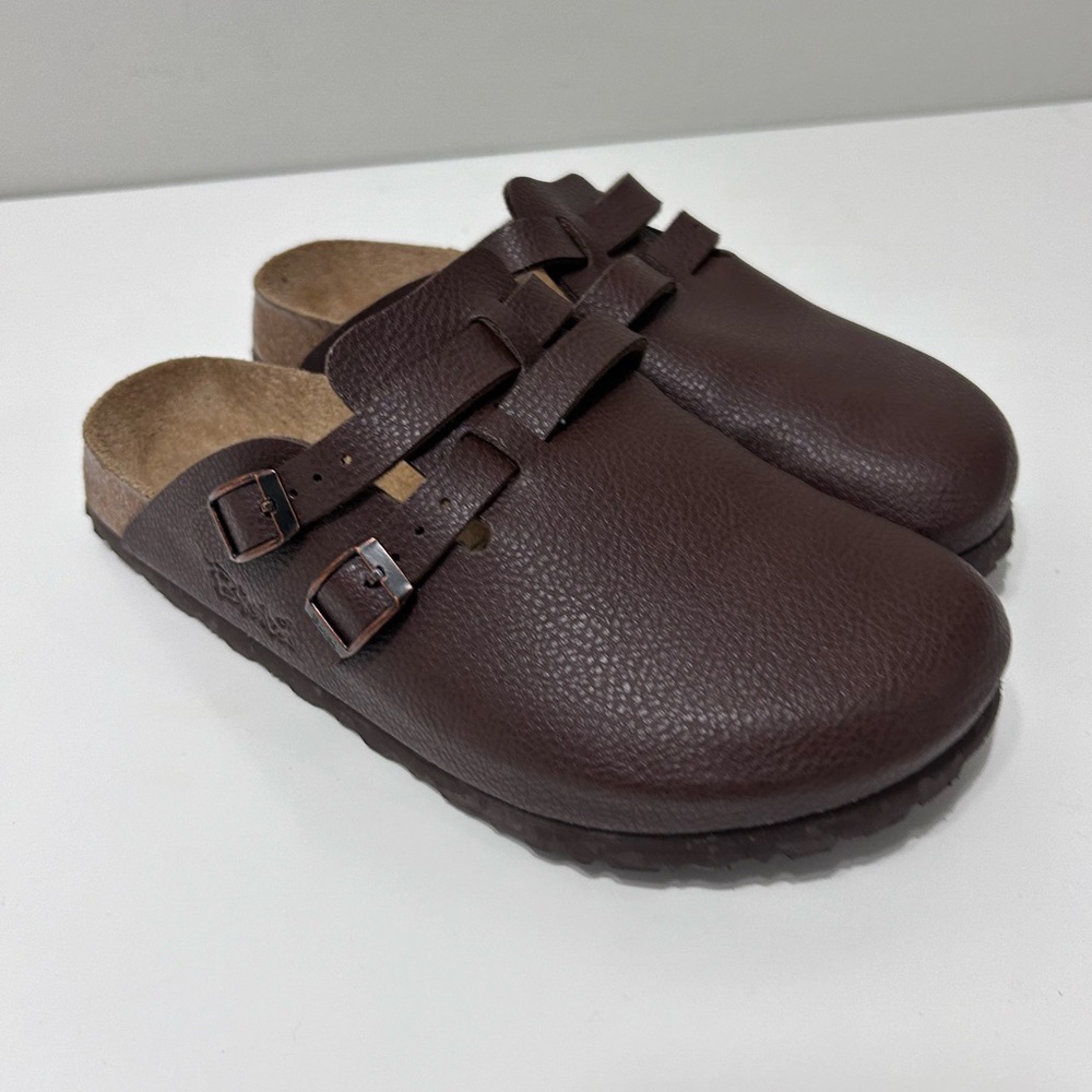 Birkenstock Brown Leather Clogs